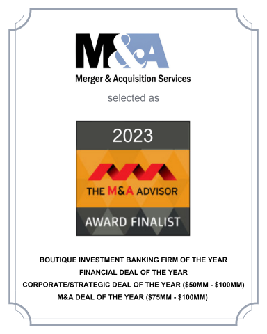 Merger & Acquisition Services, Inc. selected as Finalist for the 22nd Annual M&A Advisor Awards