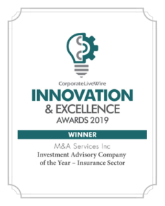 Merger & Acquisition Services, Inc. Awarded Investment Advisory Company of the Year – Insurance Sector