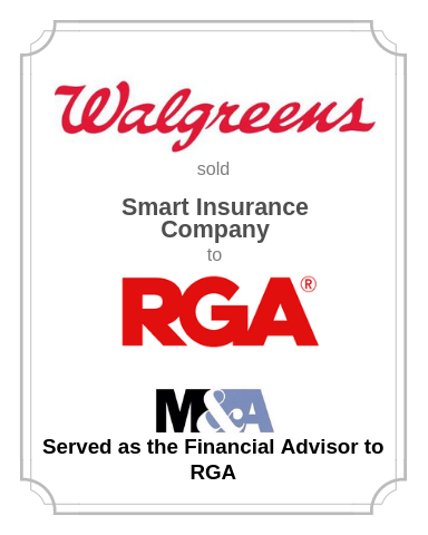 Walgreens sold Smart Insurance Company to RGA (April 3 2018)