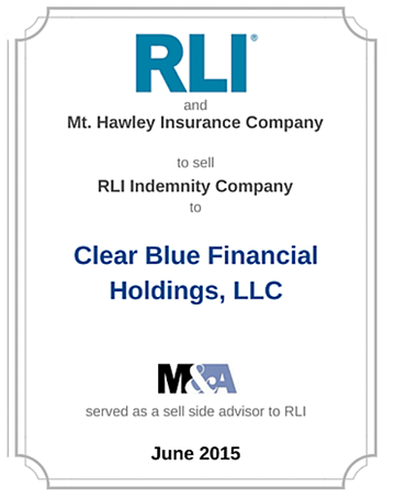 Mt. Hawley Insurance Company to sell RLI Indemnity Company to Clear Blue Financial Holdings, LLC