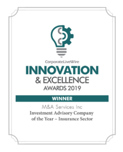Merger & Acquisition Services, Inc. Awarded Investment Advisory Company of the Year – Insurance Sector