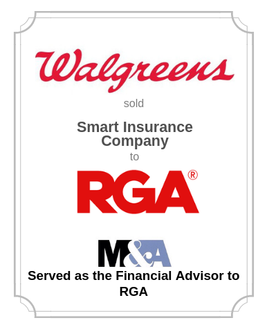 Walgreens sold Smart Insurance Company to RGA (April 3 2018)
